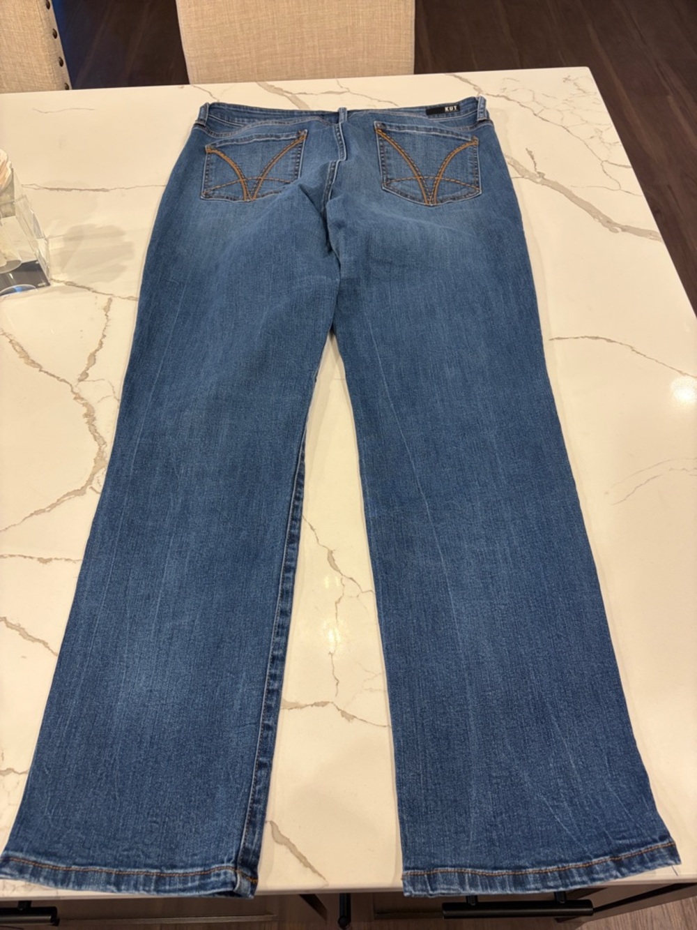 Kut from the Kloth Straight Leg Jeans in Medium Blue - Picture 4 of 5